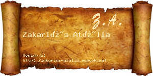 Zakariás Atália névjegykártya